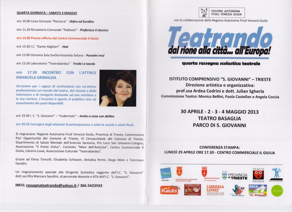Rassegna teatrale scolastica Teatrando - quarta edizione, 2013